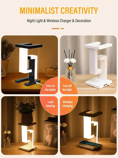 Gravity Defying Levitating LED Bulb - Wireless Charging Desk Lamp for Couples' Modern Bedroom | The Couple Corner