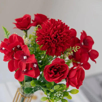 Silk Rose & Chrysanthemum Bouquet - Wedding & Valentine's Decor - | The Couple Corner