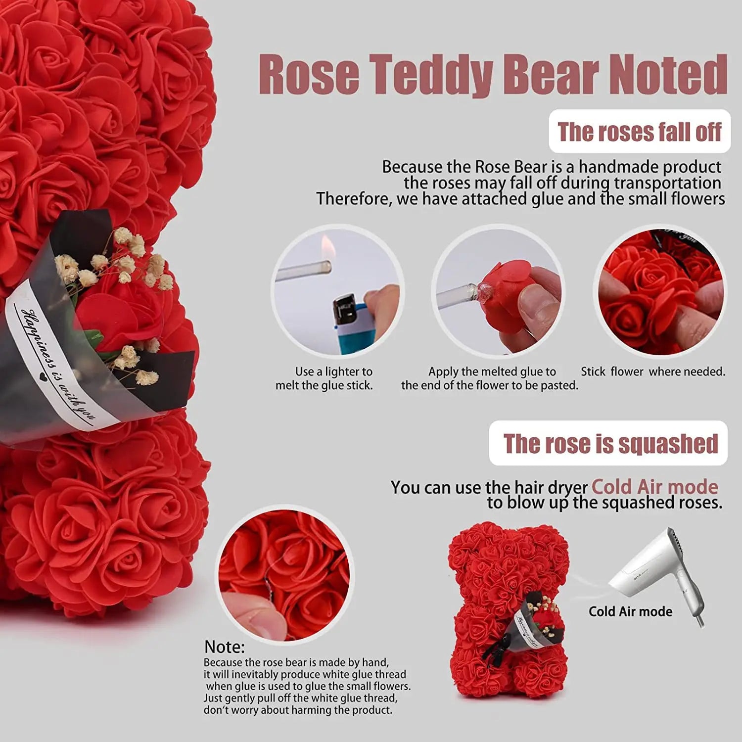Eternal Flower Rose Bear in Gift Box - Valentine's & Anniversary Gift - | The Couple Corner