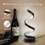 Modern Spiral LED Table Lamp for Couples - Dimmable USB Bedside Light for Living Room & Office