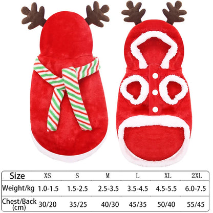 Christmas Dog Clothes - Cozy Hoodies for Small to Medium Dogs