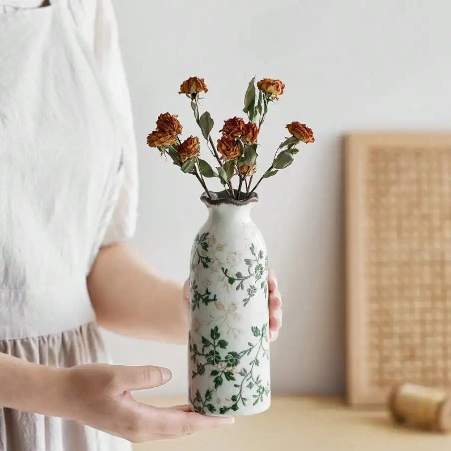 Crackle Ceramic Vase - Elegant Hydroponic Planter for Couples' Home Decor | Home Decor The Couple Corner