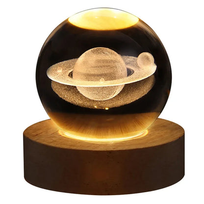 Enchanted Crystal Ball Night Light for Couples - Solar System, Saturn, or Milky Way USB Decor Lamp | The Couple Corner