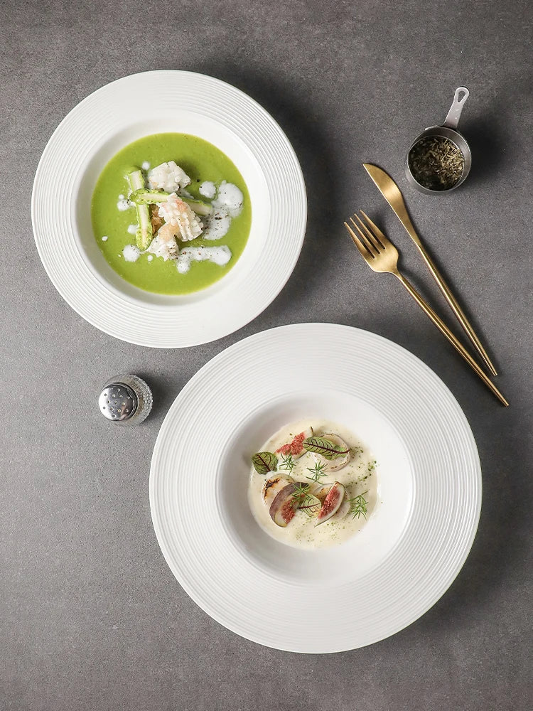 Deep Ceramic Soup Plate - Western Dinner Plate for Couples | The Couple Corner