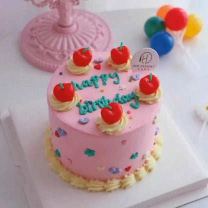 Cherry Birthday Cake Candle Set - Pink Decorative Candles - | The Couple Corner