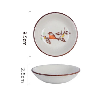 Ceramic Seasoning Dish - Japanese Flower Bird Pattern for Couples | The Couple Corner