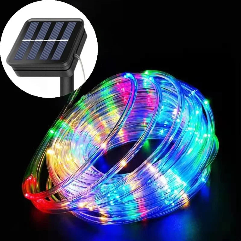 Solar LED Rope Lights 8 Mode - Waterproof Outdoor Fairy Tube Lights 5M/10M/20M for Garden, Christmas & Wedding | The Couple Corner
