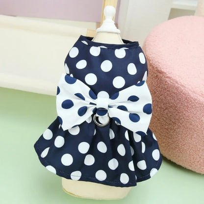 Summer Bow Knot Dog Dress - Fashionable Puppy Princess Skirt