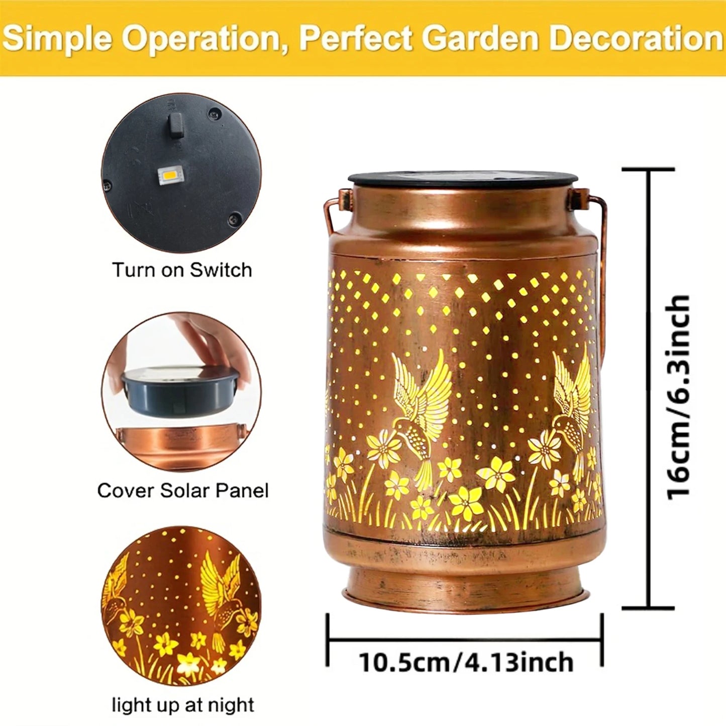 Solar Hummingbird Lantern - Romantic Garden Light for Couples' Outdoor Evenings | The Couple Corner
