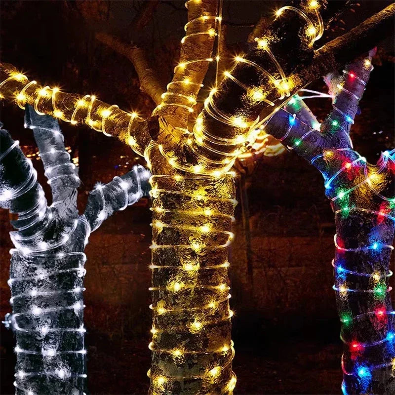 Solar LED Rope Lights 8 Mode - Waterproof Outdoor Fairy Tube Lights 5M/10M/20M for Garden, Christmas & Wedding | The Couple Corner
