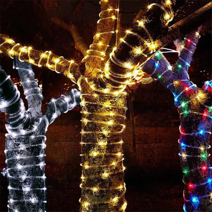 Solar LED Rope Lights 8 Mode - Waterproof Outdoor Fairy Tube Lights 5M/10M/20M for Garden, Christmas & Wedding | The Couple Corner