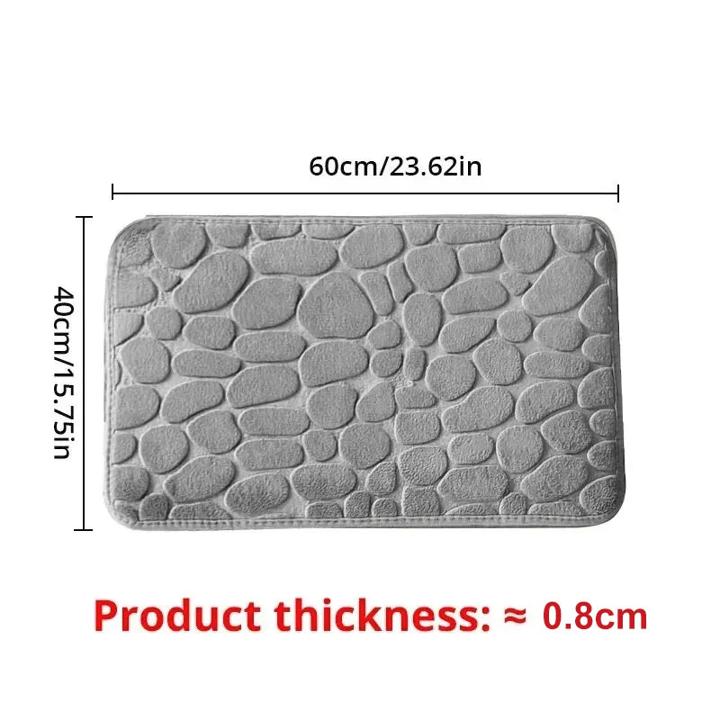 Pebble Bath Mat - Memory Foam Spa Rug for Couples' Shared Bathroom | The Couple Corner