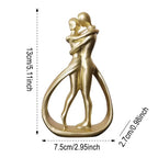 Abstract Embrace Sculpture - Modern Resin Couple Statue for Romantic Home Decor & Anniversary Gifts