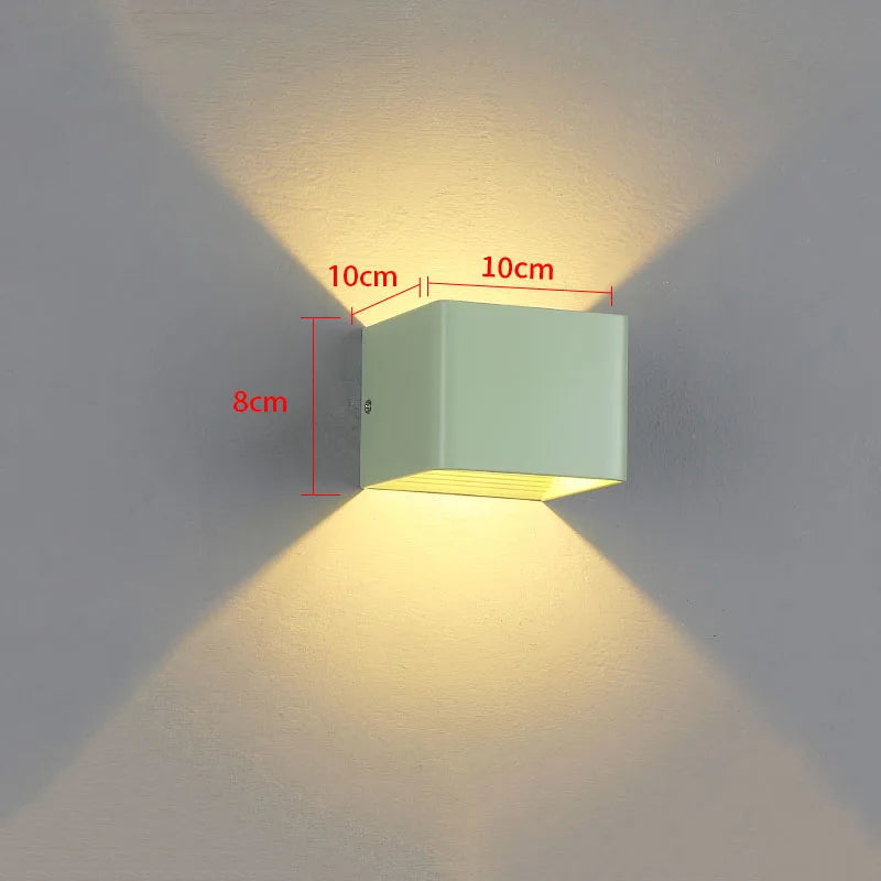 Romantic Up-Down Wall Lamp - Colorful LED Mood Lighting for Couples' Porch, Garden & Entryway Ambiance