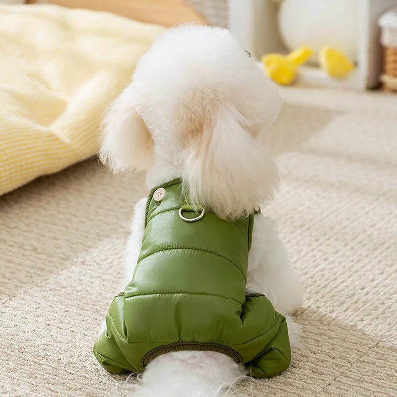Dog Winter Jacket Onesie - Warm Four-Leg Cotton Jumpsuit for Small Dogs | Dog Clothing The Couple Corner
