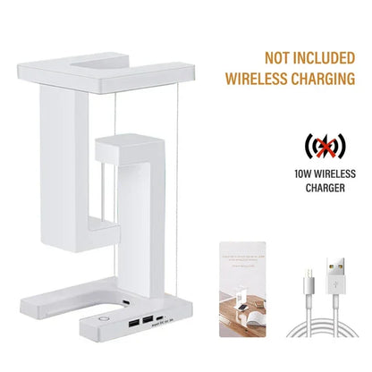 Gravity Defying Levitating LED Bulb - Wireless Charging Desk Lamp for Couples' Modern Bedroom | The Couple Corner