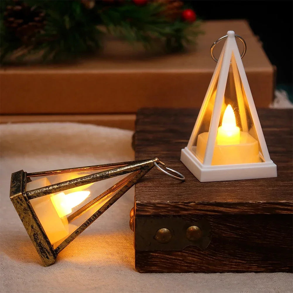 Retro LED Electronic Candle Light - Triangle Atmosphere Lamp for Camping, Holidays & Home Decor | The Couple Corner