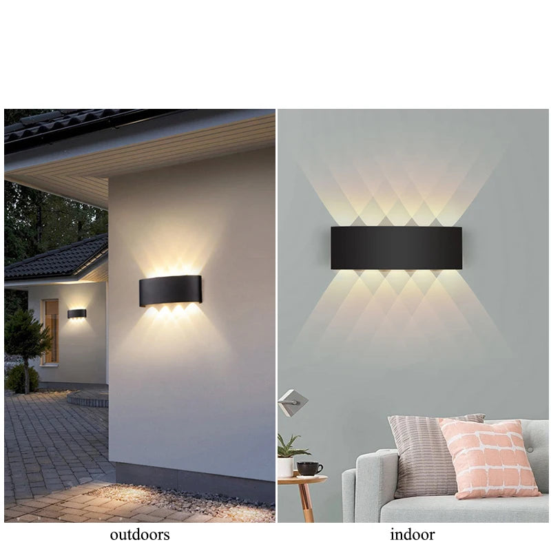 Romantic Up & Down Wall Lamp - Waterproof LED Mood Lighting for Couples' Bedroom, Balcony & Outdoor Spaces