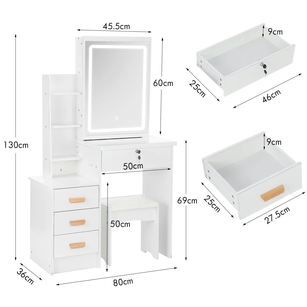 Vanity Table with LED Mirror - His & Hers Makeup Station for Morning Routines | The Couple Corner