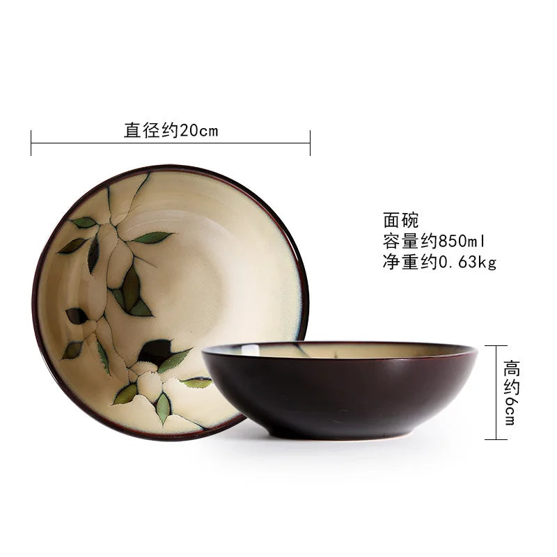 Japanese Ceramic Bowl Set - Vintage Rice, Soup, Salad Bowls - 8 inches | The Couple Corner