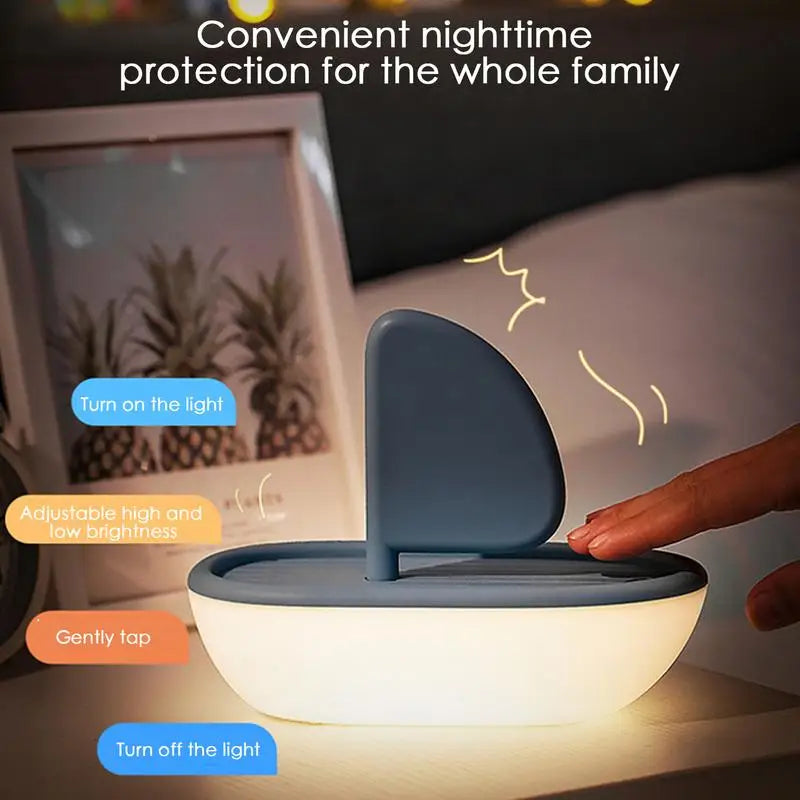 Coastal Serenity Boat Night Light for Couples - Soothing Musical Lamp for Bedroom & Living Room Decor