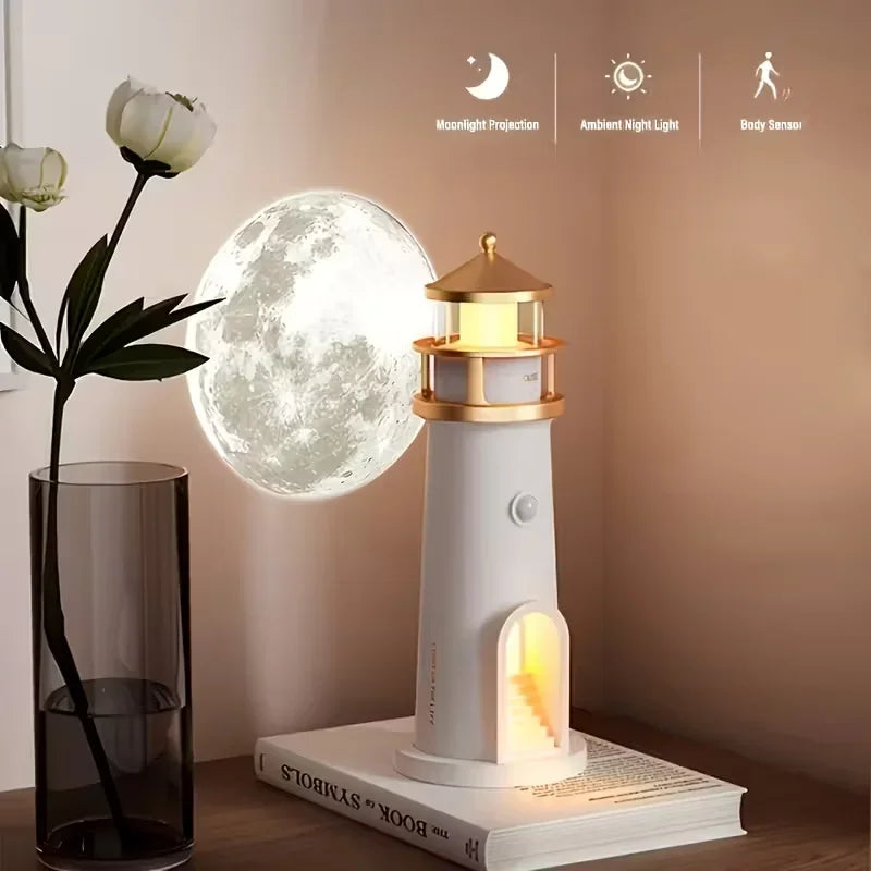 Rechargeable Lighthouse Night Light for Couples - Motion-Activated Dimmable Glow for Bedroom Ambiance | The Couple Corner