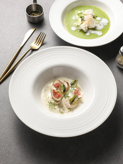 Deep Ceramic Soup Plate - Western Dinner Plate for Couples | The Couple Corner