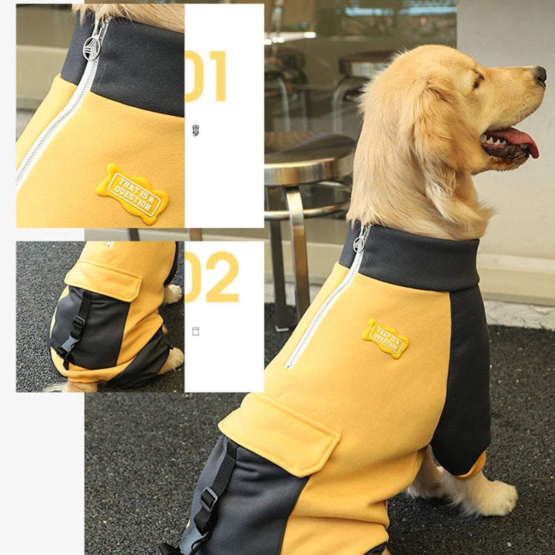 HOOPET Sporting Dog Jacket - Warm Four-Leg Coat for Large Dogs with Zipper | Dog Clothing The Couple Corner