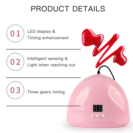 36W UV LED Nail Lamp with Sensor - Self-Care Gift for Her | The Couple Corner