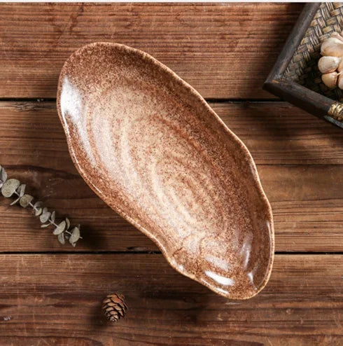 Japanese Ceramic Sushi Sashimi Plate - Oyster Shell Tableware for Couples | The Couple Corner