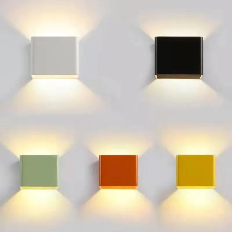 Romantic Up-Down Wall Lamp - Colorful LED Mood Lighting for Couples' Porch, Garden & Entryway Ambiance