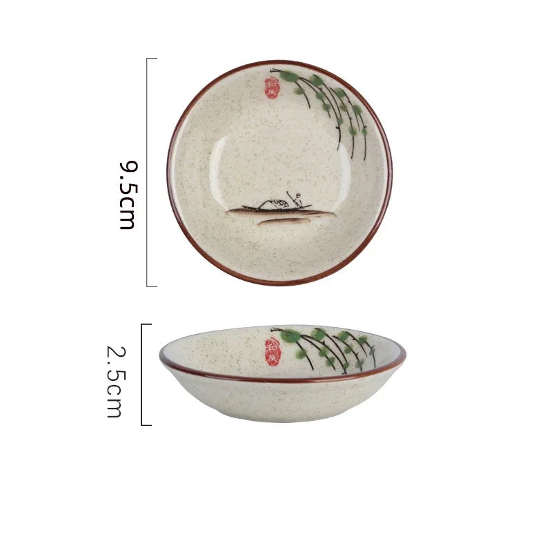 Ceramic Seasoning Dish - Japanese Flower Bird Pattern for Couples | The Couple Corner