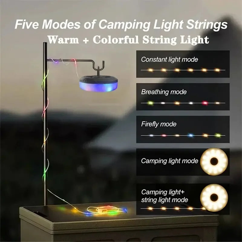 Romantic Adventure LED Light Strip - 10M Waterproof Camping & Bedroom Lighting for Couples' Outdoor Dates & Coevenings