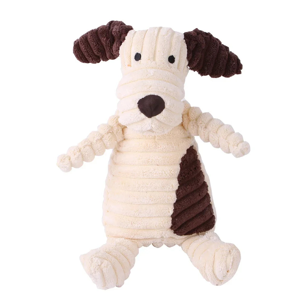 Plush Dog Toy - Bite Resistant Squeaky Animal Shape