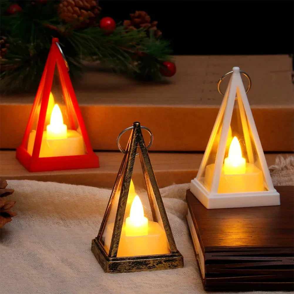 Retro LED Electronic Candle Light - Triangle Atmosphere Lamp for Camping, Holidays & Home Decor | The Couple Corner