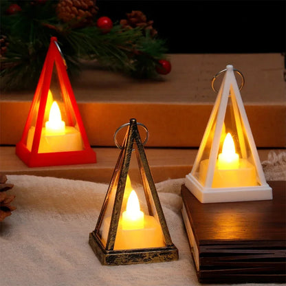 Retro LED Electronic Candle Light - Triangle Atmosphere Lamp for Camping, Holidays & Home Decor | The Couple Corner