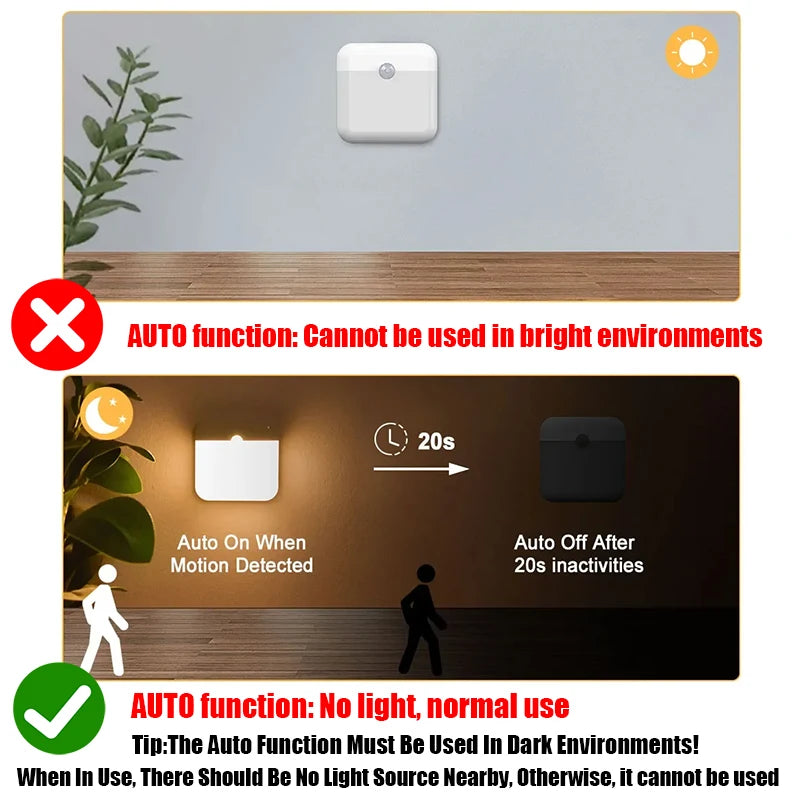 Cordless Motion Sensor Night Light for Couples - Rechargeable Wall Lamp for Hallways & Bedroom