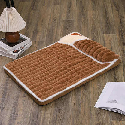 Wanwo Dog Kennel Mat - Warm Corduroy Bed with Removable Washable Cover | Pet Bed The Couple Corner