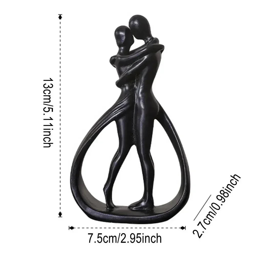 Abstract Embrace Sculpture - Modern Resin Couple Statue for Romantic Home Decor & Anniversary Gifts | The Couple Corner