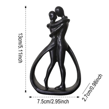 Abstract Embrace Sculpture - Modern Resin Couple Statue for Romantic Home Decor & Anniversary Gifts | The Couple Corner