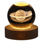 Enchanted Crystal Ball Night Light for Couples - Solar System, Saturn, or Milky Way USB Decor Lamp