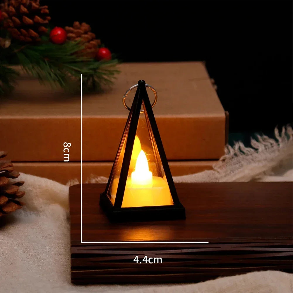 Retro LED Electronic Candle Light - Triangle Atmosphere Lamp for Camping, Holidays & Home Decor | The Couple Corner