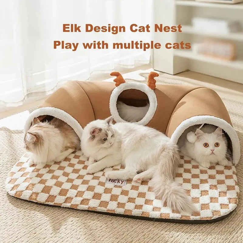 Plush Cat Bed for Winter - Warm and Cozy Pet Accessory