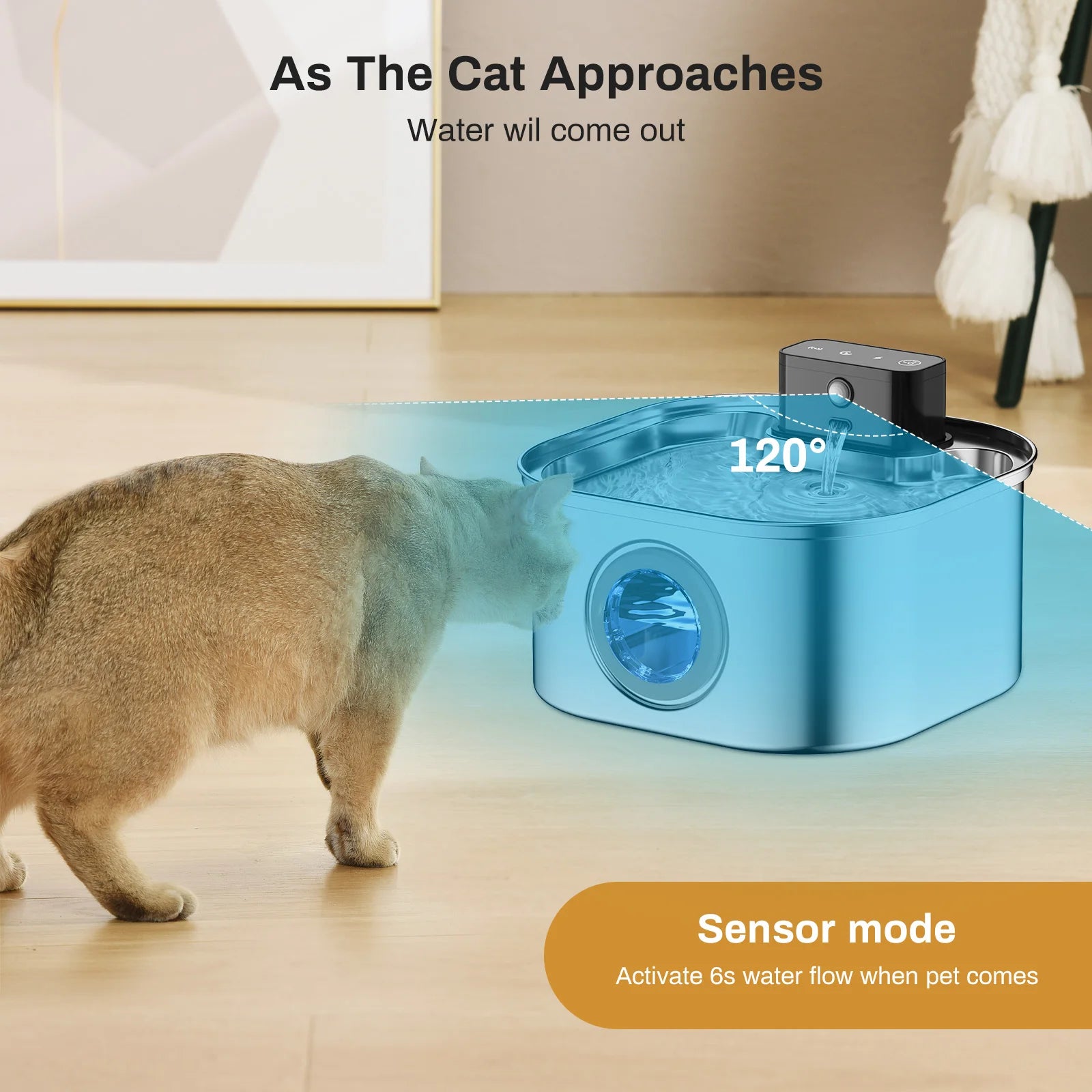 ZKYJ 3.2L Wireless Cat Water Fountain - 4000mAh Battery Stainless Steel Dispenser | Pet Water Fountain The Couple Corner