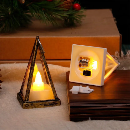 Retro LED Electronic Candle Light - Triangle Atmosphere Lamp for Camping, Holidays & Home Decor | The Couple Corner