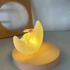 Moon Rabbit Night Light for Couples - Soft Warm White Glow for a Soothing Bedside Atmosphere