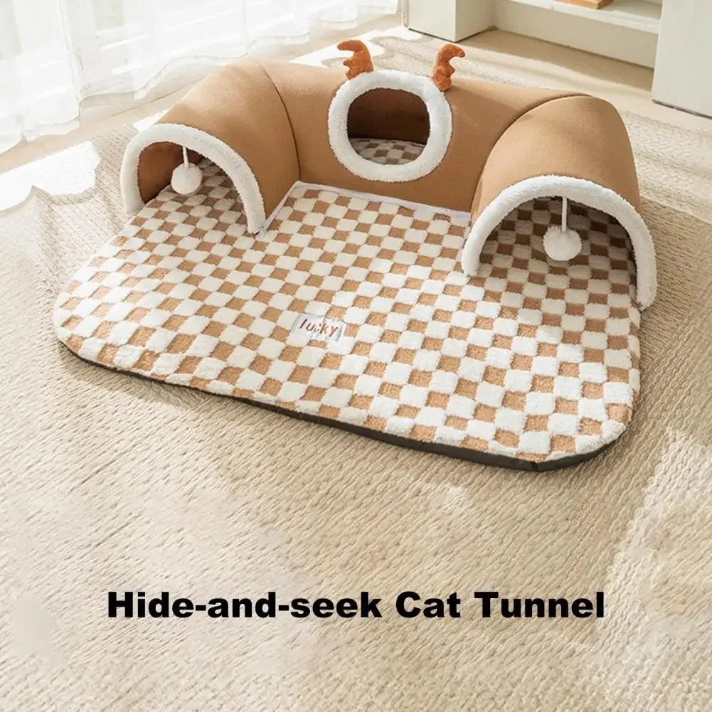 Plush Cat Bed for Winter - Warm and Cozy Pet Accessory