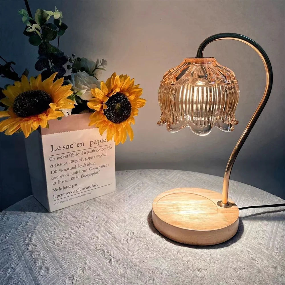 Candle Warmer Lamp - Petal-Shaped Flameless Light for Romantic Evenings | The Couple Corner