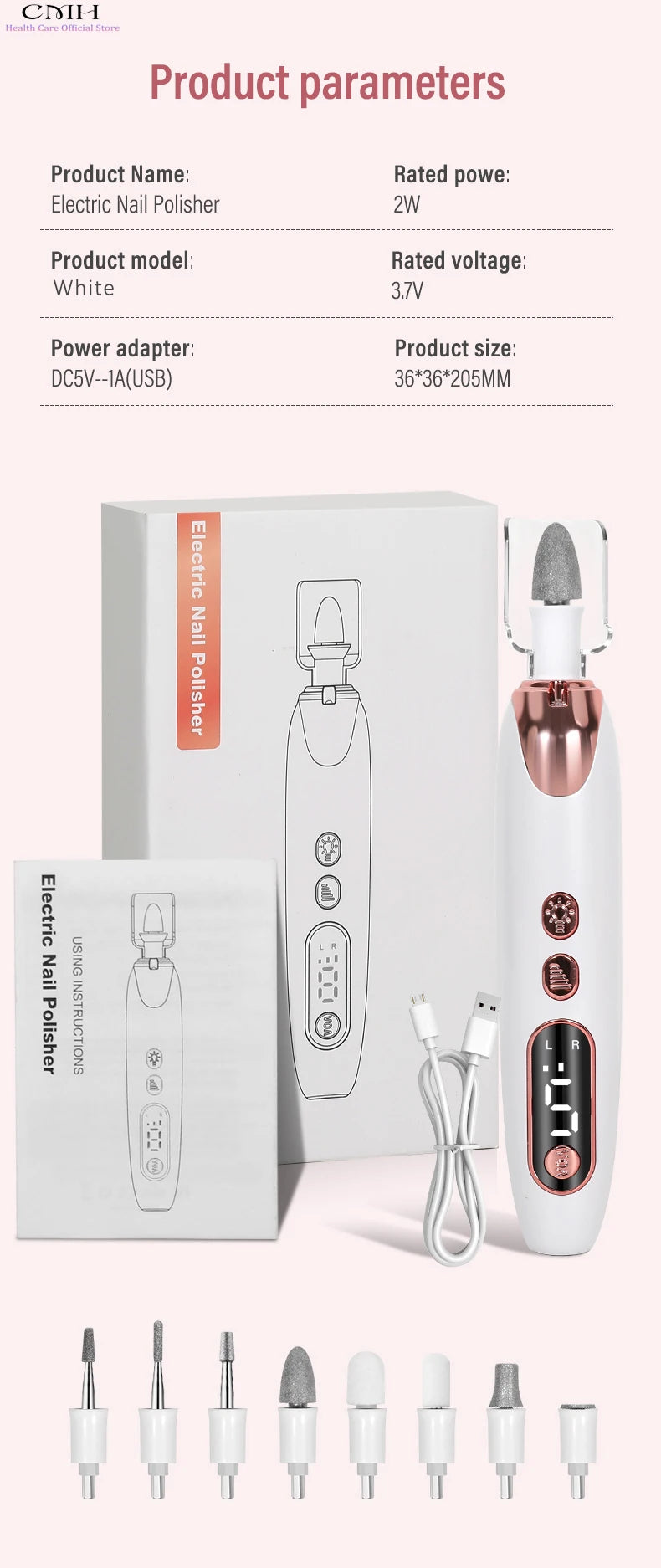 Cordless Rechargeable Nail Drill - Birthday Gift for Her | The Couple Corner