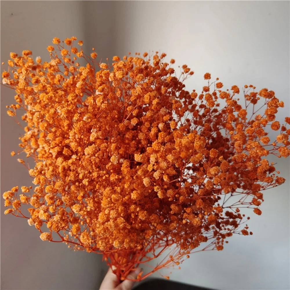 Dried Baby's Breath Bouquet - Wedding & Anniversary Decor - Orange | The Couple Corner
